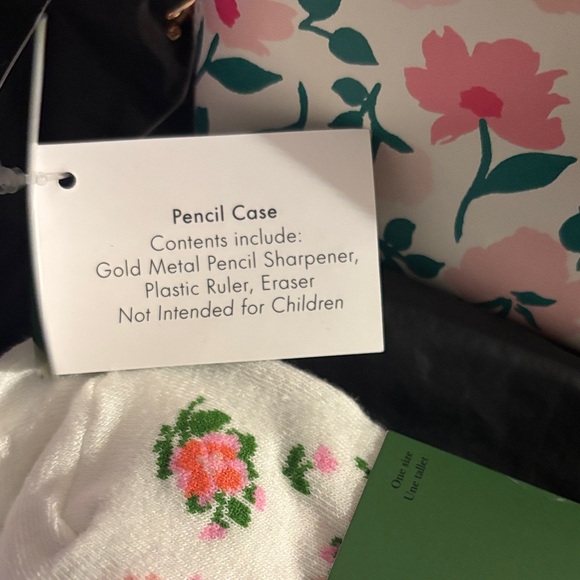 Kate Spade Pink Floral Socks and Bag Set - Picture 4 of 4